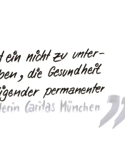 Illustration für die Caritas zum Thema Last und Armut