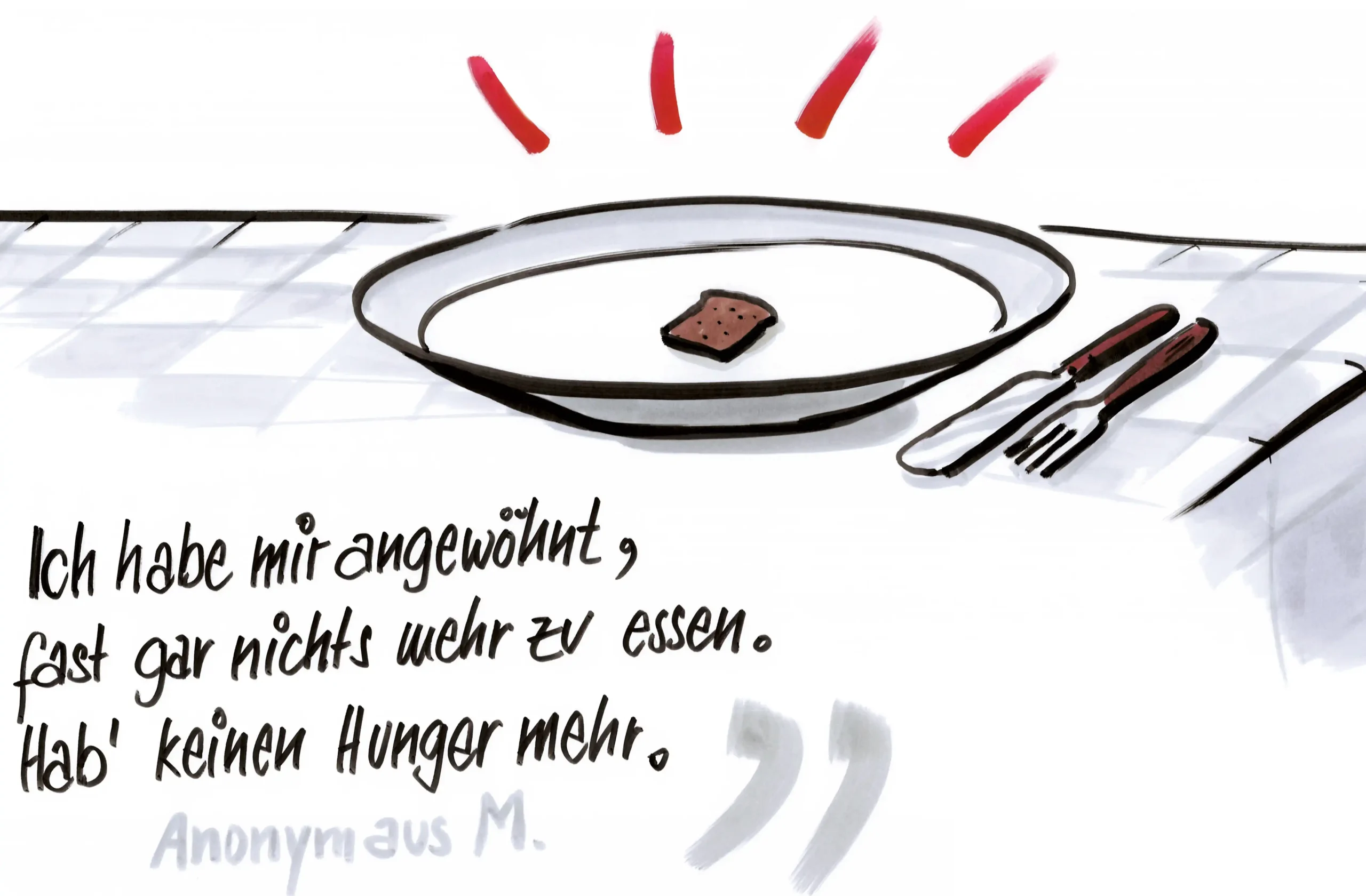 Illustration für die Caritas zum Thema Essen und Armut